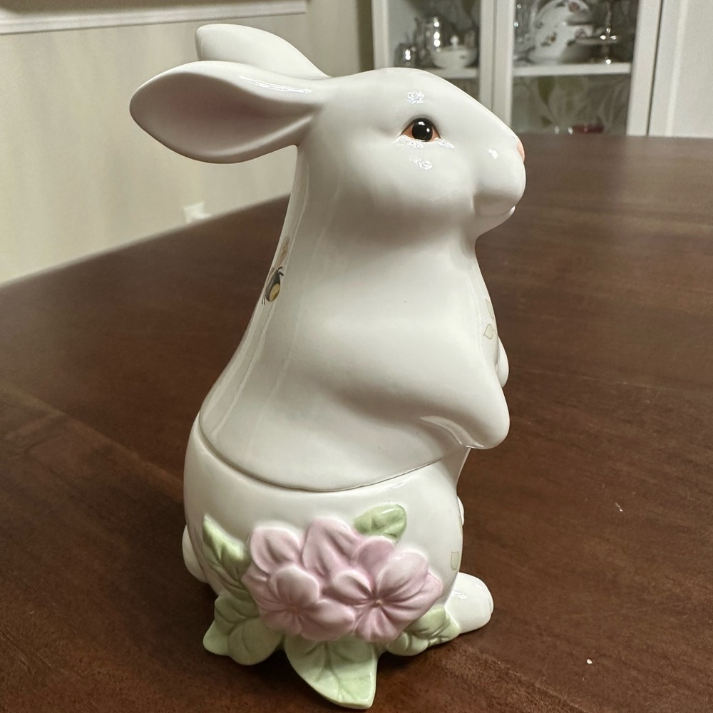 🧡Lenox Butterfly Meadow Porcelain Bunny Sugar Jar🧡 - Picture 2 of 8